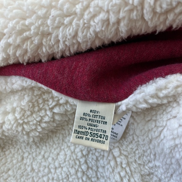 LL Bean Womens M Sherpa Lined Cozy Lounge Cardigan 505470 Shawl Collar Pockets - Picture 6 of 9